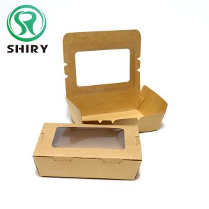 1200ml kraft paper food container with window