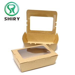 1600ml paper food container with window