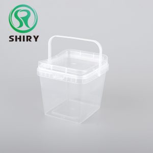 1.2l square plastic bucket with snap on lid & handle – safe, durable, and customizable